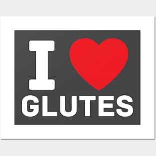 I heart glutes I love gym fitness workout Posters and Art